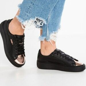 PUMA Basket Platform Metallic Sneakers 6.5